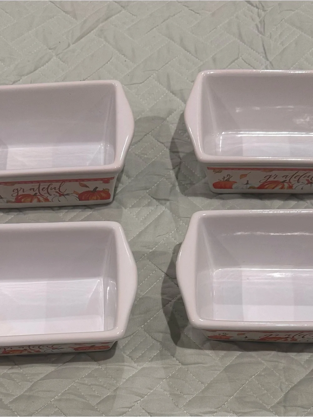 Set of 4 Royal Norfolk Happy Fall Pumpkin Ceramic Ramekins Soufflé Bowls 5”